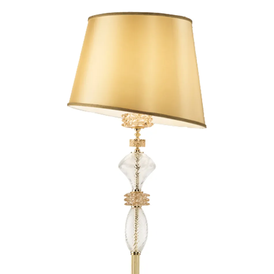 Lampada da Terra con Paralume in Vetro Artigianale Made in Italy - Saline Viadurini