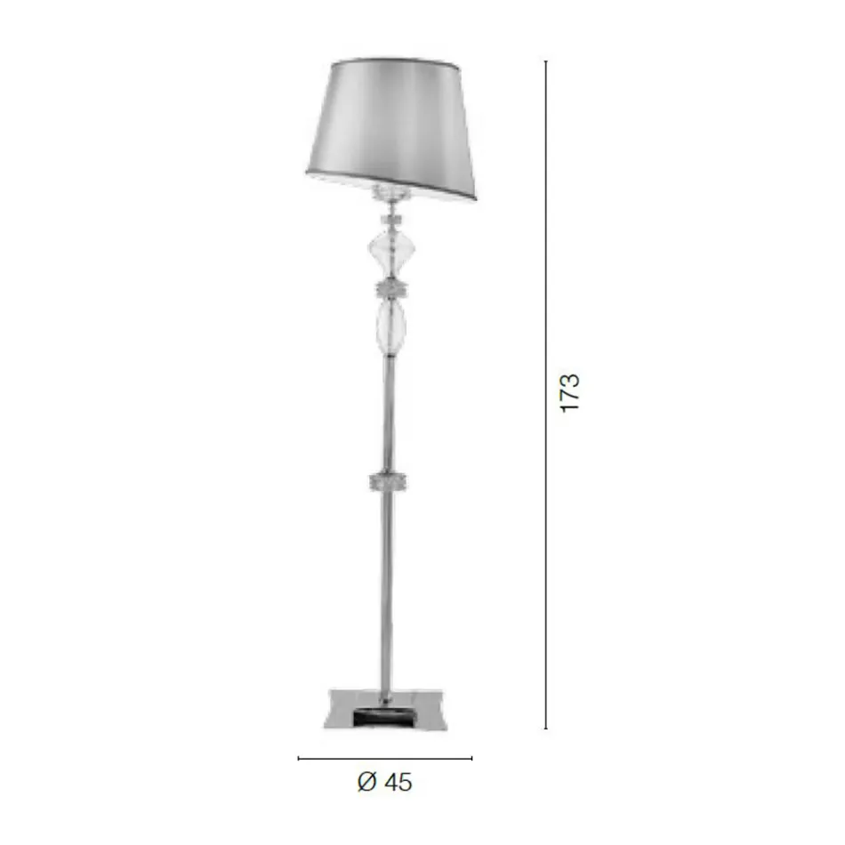 Lampada da Terra con Paralume in Vetro Artigianale Made in Italy - Saline Viadurini