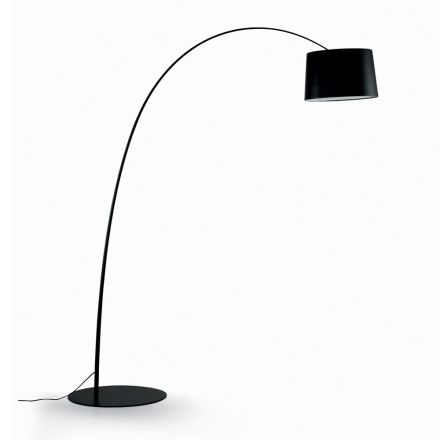 Lampada da Terra con Stelo in Carbonio Nero Made in Italy - Terni Viadurini