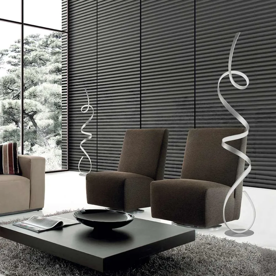 Lampada da Terra con Struttura in Metallo Verniciato con Luce LED - Lumino Viadurini