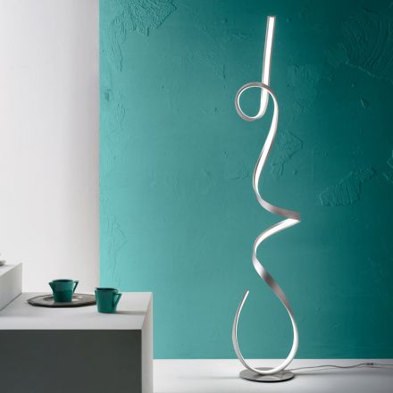 Lampada da Terra con Struttura in Metallo Verniciato con Luce LED - Lumino Viadurini