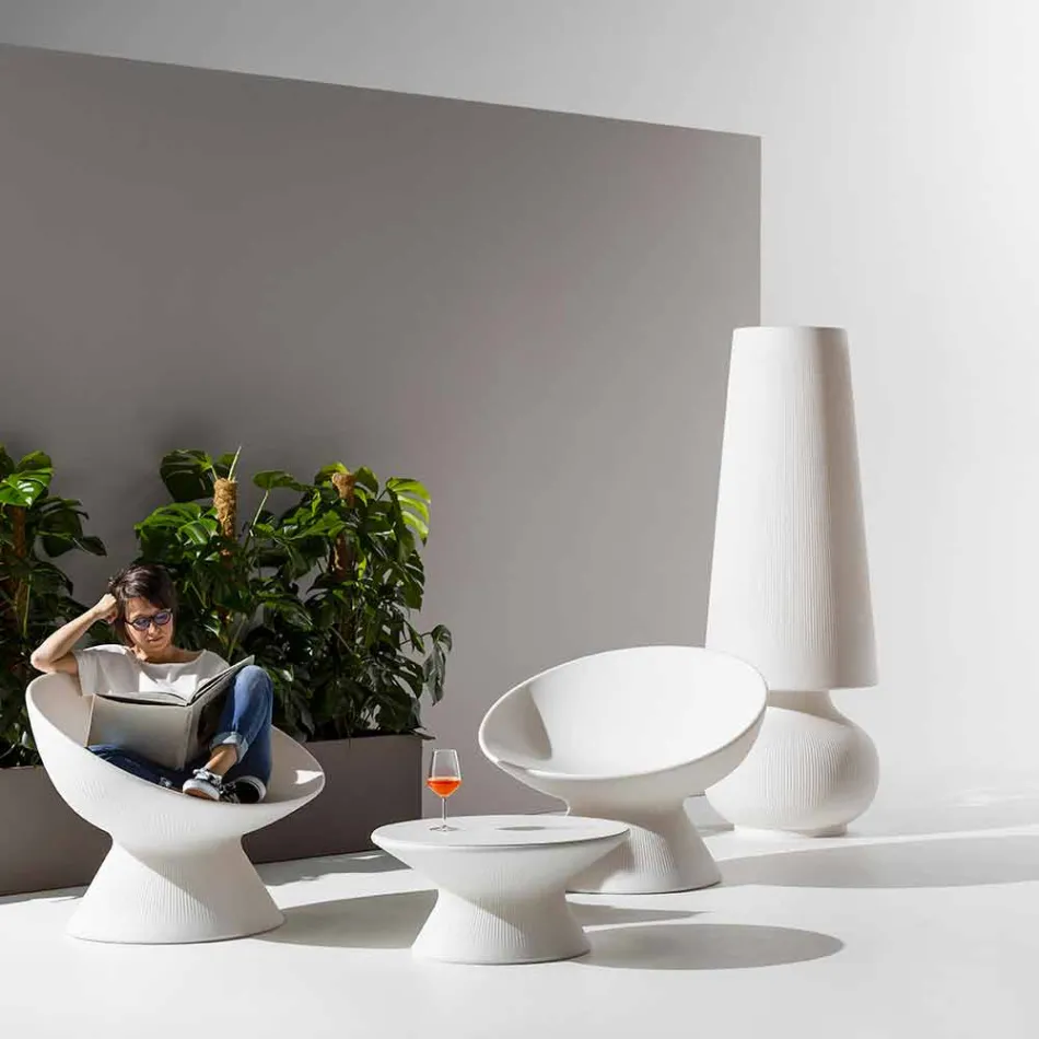 Lampada da Terra da Esterno con Struttura in Polietilene Made in Italy - Desmond Viadurini