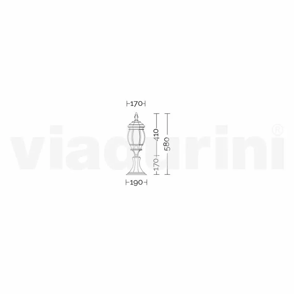 Lampada da terra da giardino in alluminio prodotta in Italia, Anika Viadurini