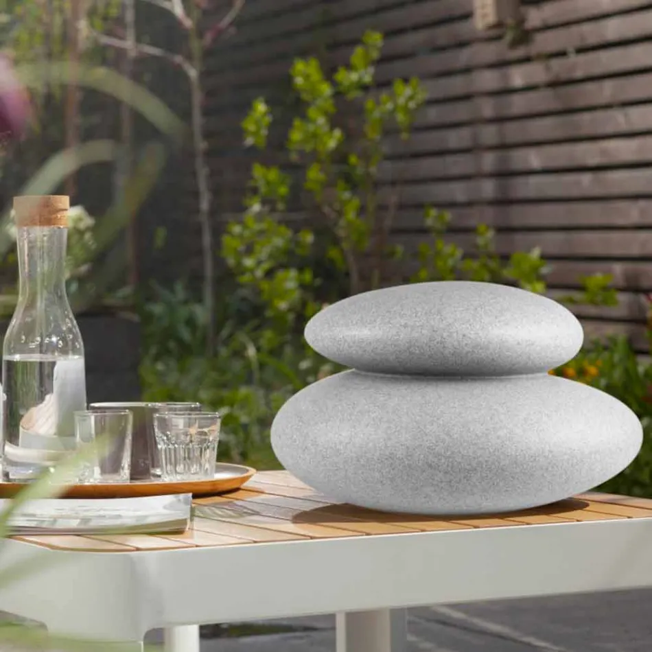 Lampada da Terra da Interno o Esterno di Design Moderno Naturale - Sassostar Viadurini