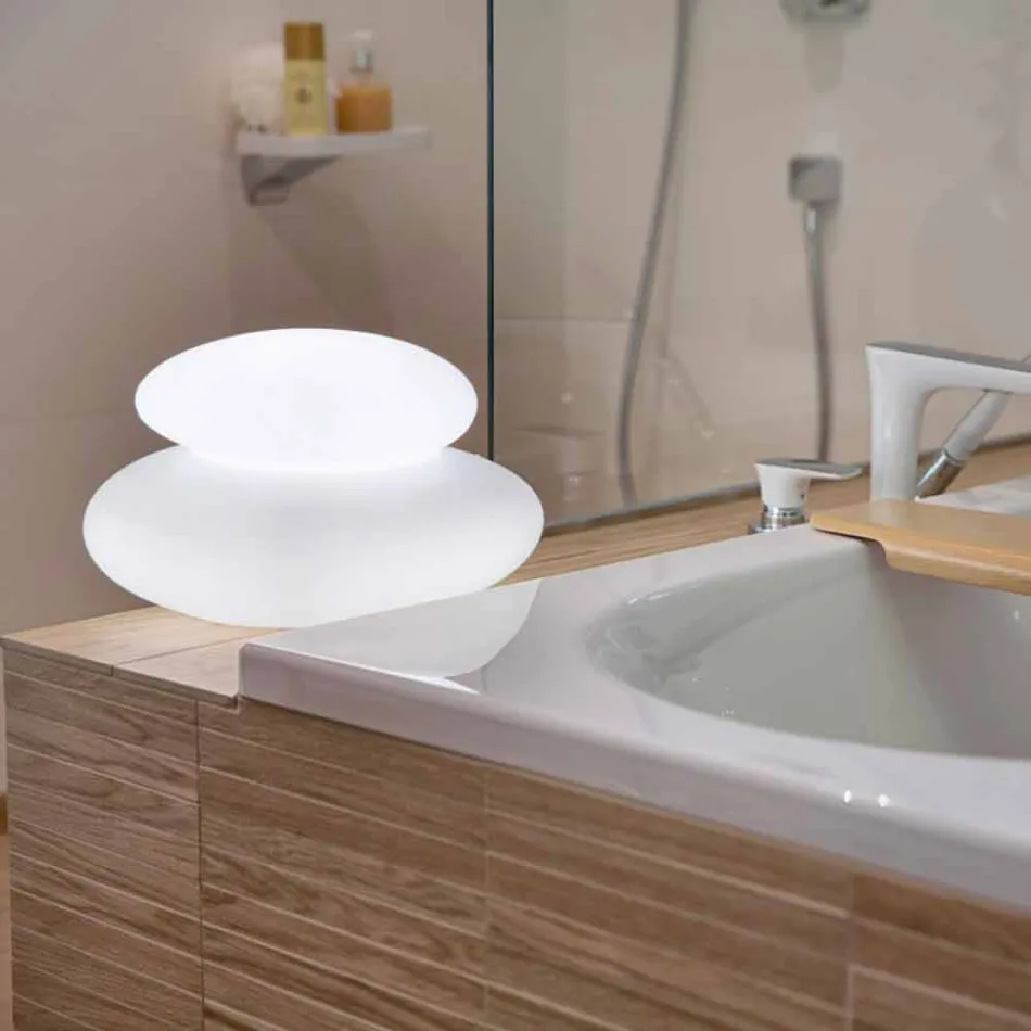 Lampada da Terra da Interno o Esterno di Design Moderno Naturale - Sassostar Viadurini