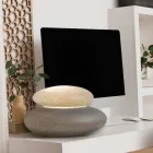 Lampada da Terra da Interno o Esterno di Design Moderno Naturale - Sassostar Viadurini
