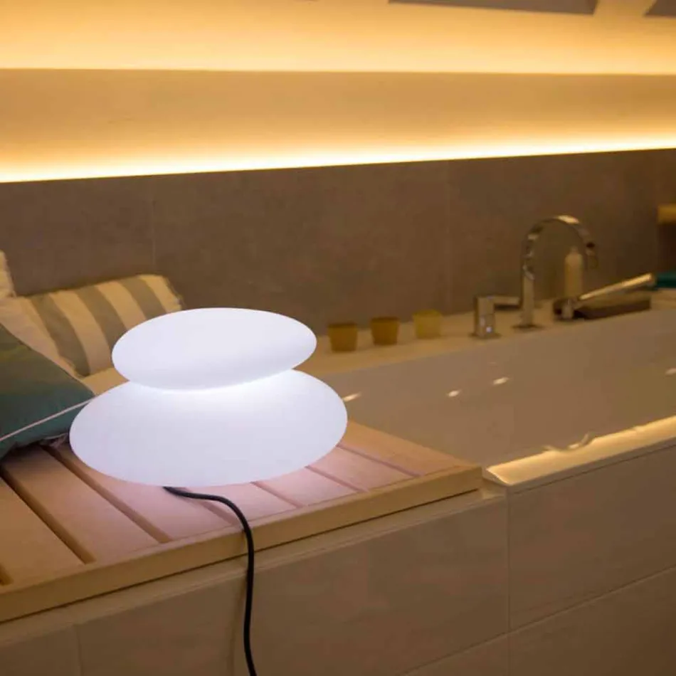Lampada da Terra da Interno o Esterno di Design Moderno Naturale - Sassostar Viadurini