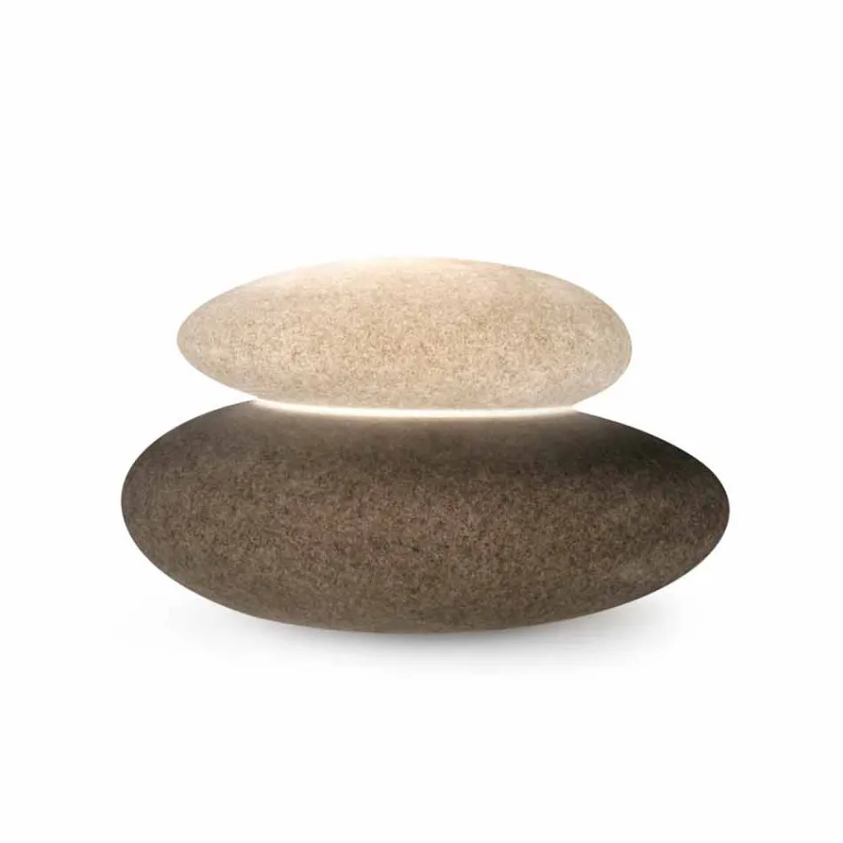Lampada da Terra da Interno o Esterno di Design Moderno Naturale - Sassostar Viadurini