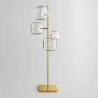 Lampada da Terra Design con Struttura in Metallo Lucido Made in Italy - Donatina Viadurini