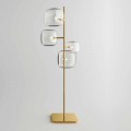 Lampada da Terra Design con Struttura in Metallo Lucido Made in Italy - Donatina