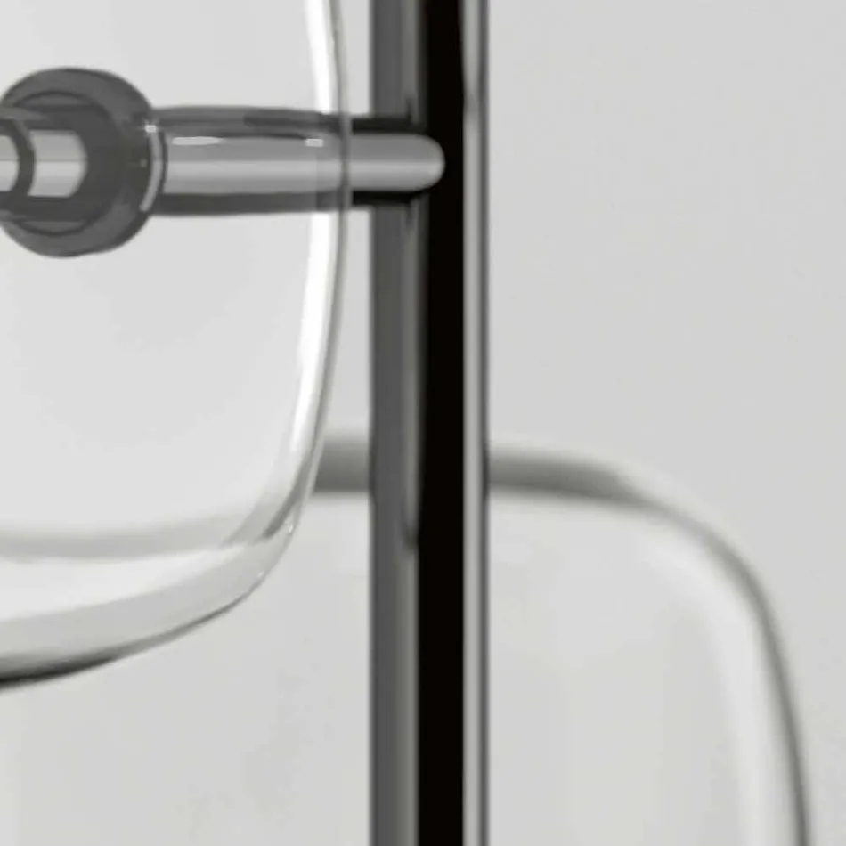 Lampada da Terra Design con Struttura in Metallo Lucido Made in Italy - Donatina Viadurini
