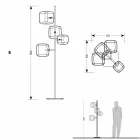 Lampada da Terra Design con Struttura in Metallo Lucido Made in Italy - Donatina Viadurini