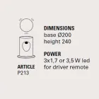 Lampada da terra, design moderno con 3 luci, U-Boat - Toscot Viadurini