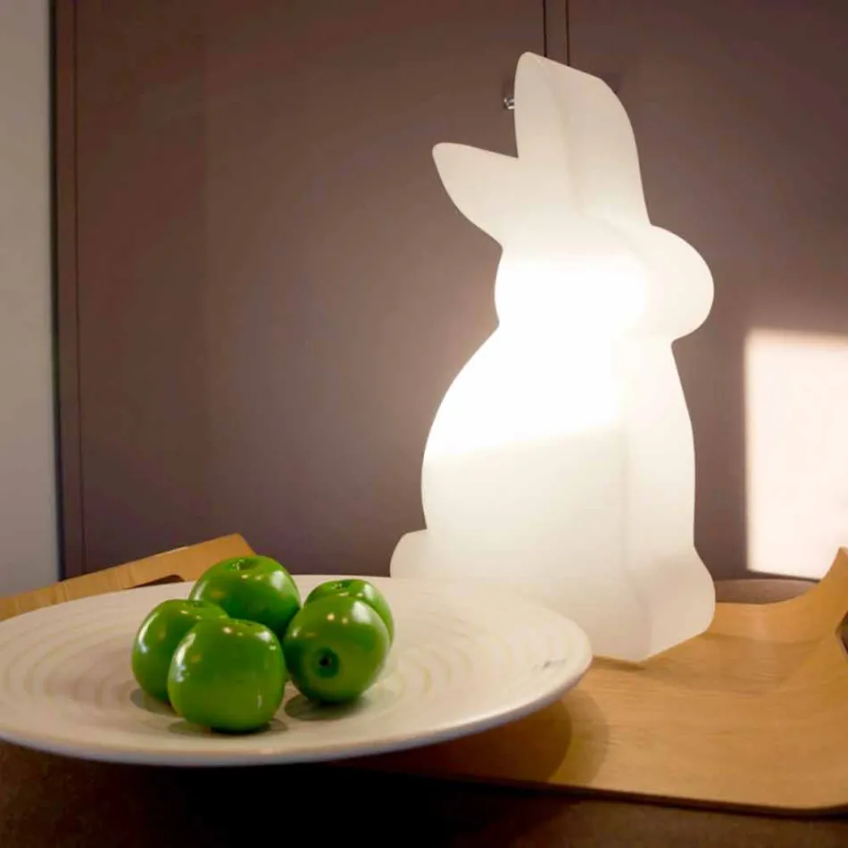 Lampada da Terra di Design, Coniglio Bianco da Interni ed Esterni - Conigliostar Viadurini