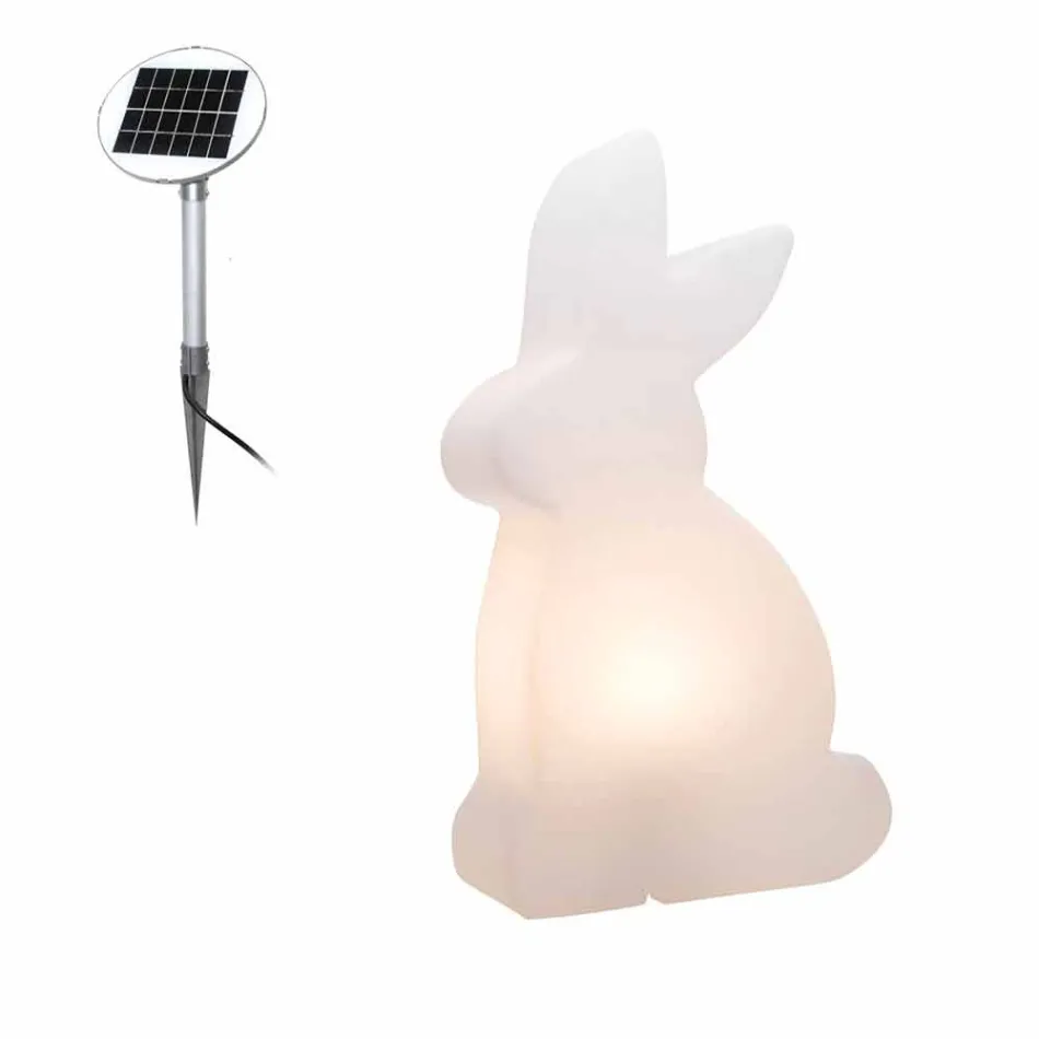 Lampada da Terra di Design, Coniglio Bianco da Interni ed Esterni - Conigliostar Viadurini