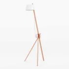 Lampada da Terra di Design in Legno di Faggio e Metallo Laccato - Avetta Viadurini