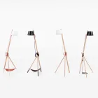Lampada da Terra di Design in Legno di Faggio e Metallo Laccato - Avetta Viadurini
