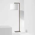 Lampada da Terra di Design in Metallo con Paralume in Lino Made in Italy - Bali Viadurini