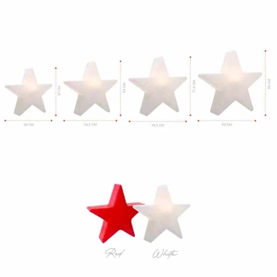Lampada da Terra Forma a Stella Bianco o Rosso, Design Moderno - Ringostar Viadurini