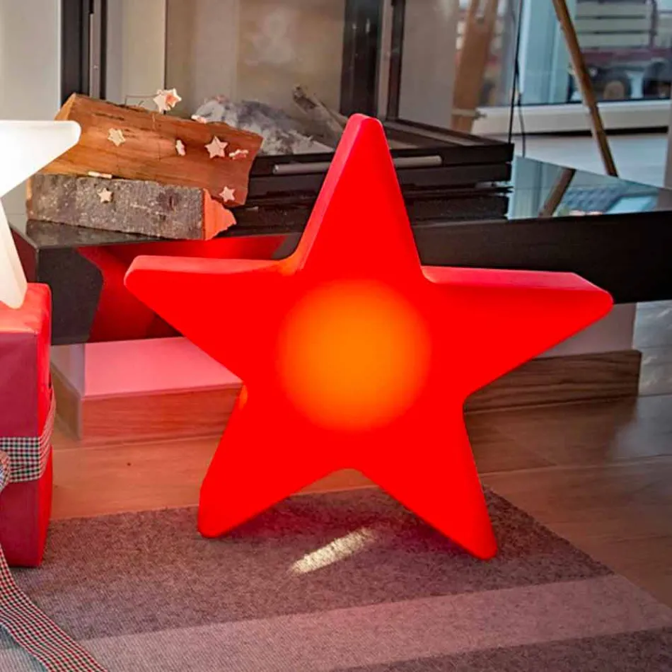 Lampada da Terra Forma a Stella Bianco o Rosso, Design Moderno - Ringostar Viadurini
