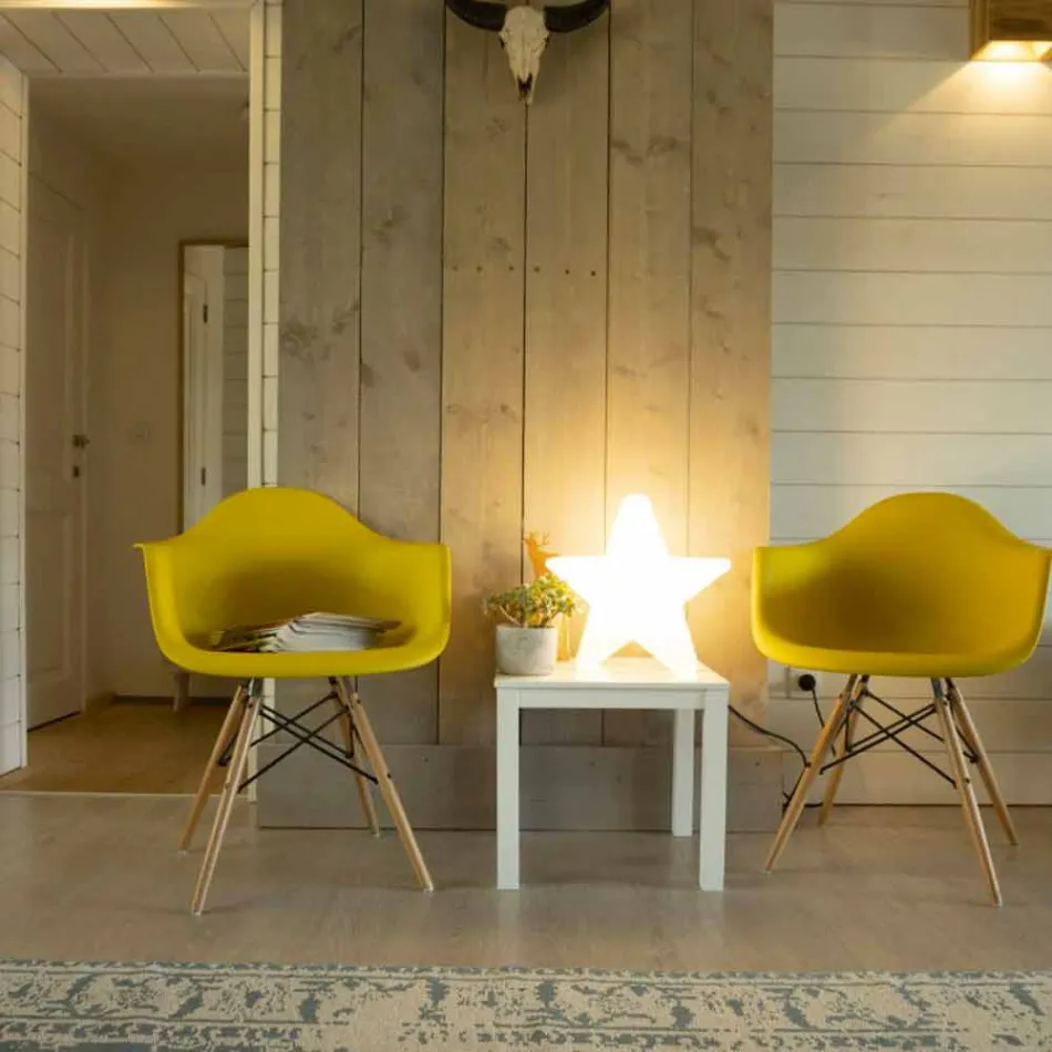 Lampada da Terra Forma a Stella Bianco o Rosso, Design Moderno - Ringostar Viadurini