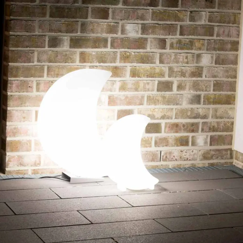 Lampada da Terra Forma di Luna in Plastica di 2 Misure Design Moderno - Lunastar Viadurini