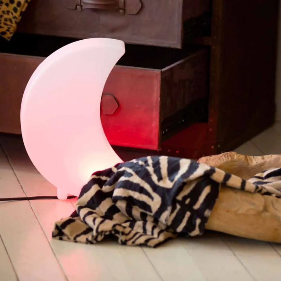 Lampada da Terra Forma di Luna in Plastica di 2 Misure Design Moderno - Lunastar Viadurini