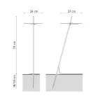 Lampada da Terra Giardino Alluminio Bianco Design a Foglia Ninfea - Cipriam Viadurini