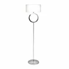 Lampada da terra in acciaio con paralume bianco Hmax 149,5cm Moon Viadurini