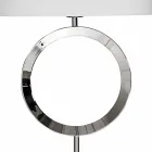 Lampada da terra in acciaio con paralume bianco Hmax 149,5cm Moon Viadurini