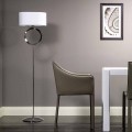 Lampada da terra in acciaio con paralume bianco Hmax 149,5cm Moon