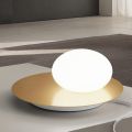 Lampada da Terra in Alluminio, Metallo e Luce in Vetro Bianco - Luma