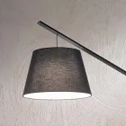 Lampada da Terra in Metallo con Paralume Rivestito in Tessuto - Rivella Viadurini