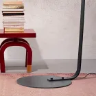 Lampada da Terra in Metallo con Paralume Rivestito in Tessuto - Rivella Viadurini