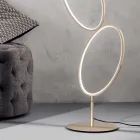 Lampada da Terra in Metallo Finitura Oro con LED Dimmerabile - Raissa Viadurini