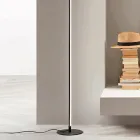 Lampada da Terra in Metallo Verniciato Color Nero con Luce Led - Arancio Viadurini