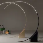 Lampada da Terra in Metallo Verniciato con Luce LED Dimmerabile - Eucalipto Viadurini
