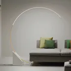 Lampada da Terra in Metallo Verniciato con Luce LED Dimmerabile - Eucalipto Viadurini