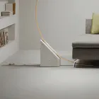 Lampada da Terra in Metallo Verniciato con Luce LED Dimmerabile - Eucalipto Viadurini