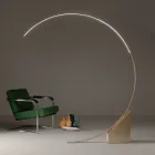 Lampada da Terra in Metallo Verniciato con Luce LED Dimmerabile - Eucalipto Viadurini