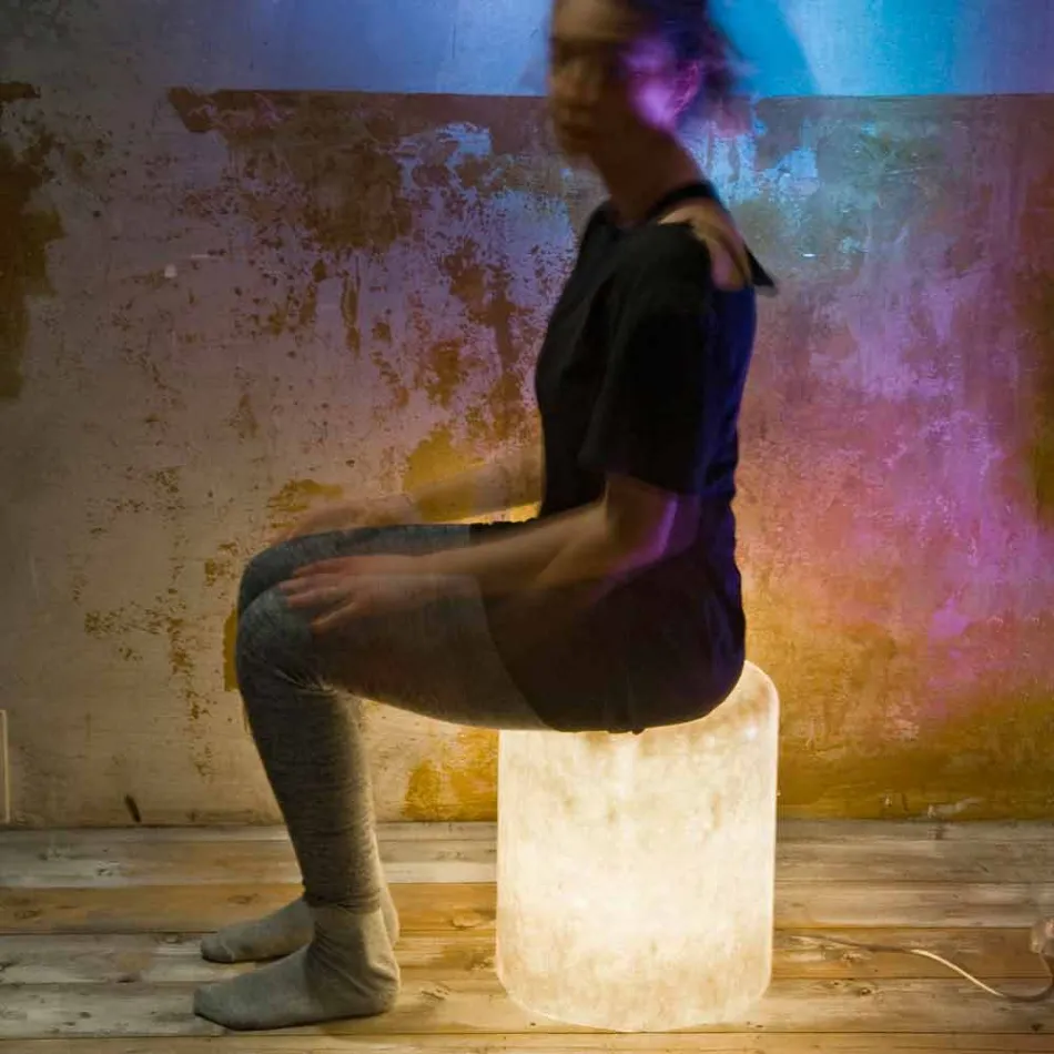 Lampada da terra in nebulite In-es.artdesign Bin F Nebula di design Viadurini