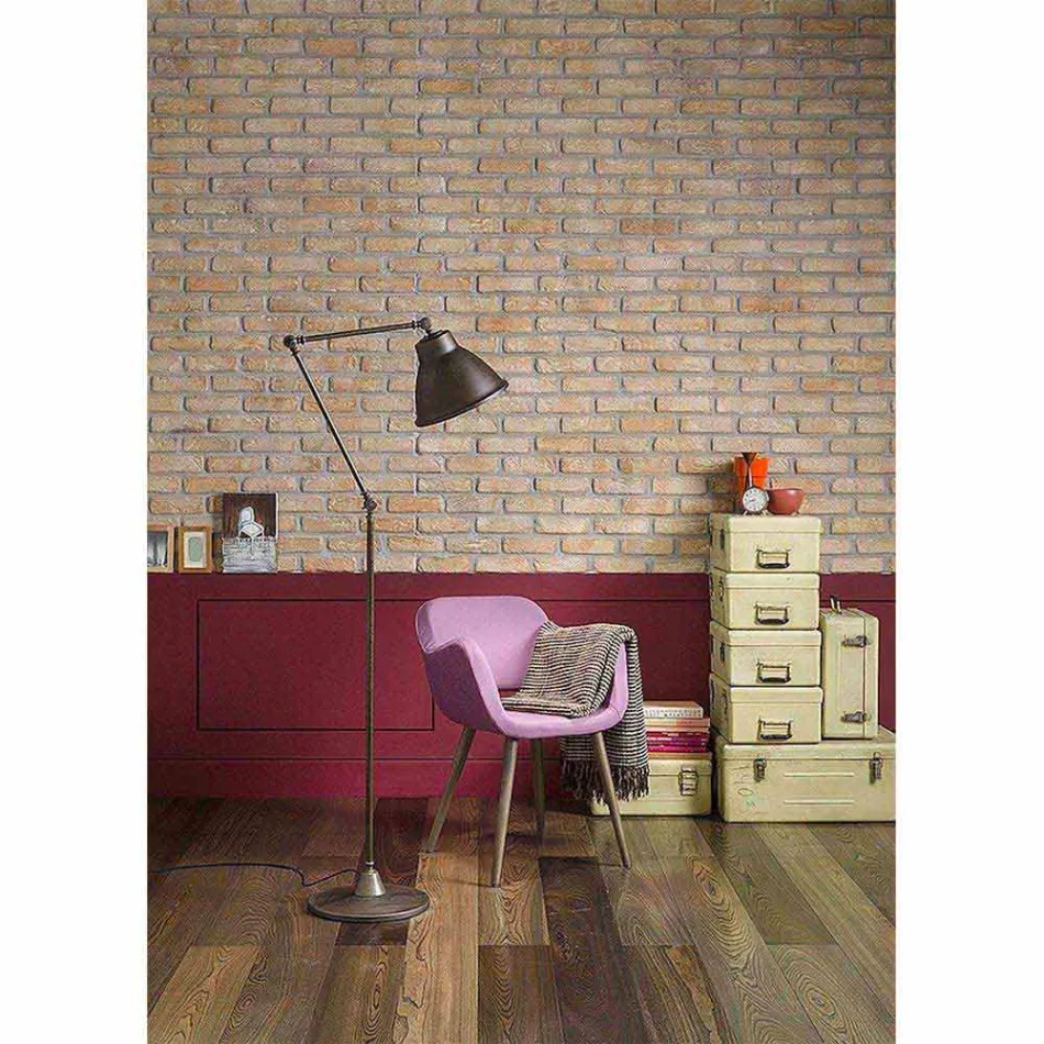 Lampada da Terra in Ottone e Ferro con Snodo Design Vintage - Loft by Il Fanale Viadurini