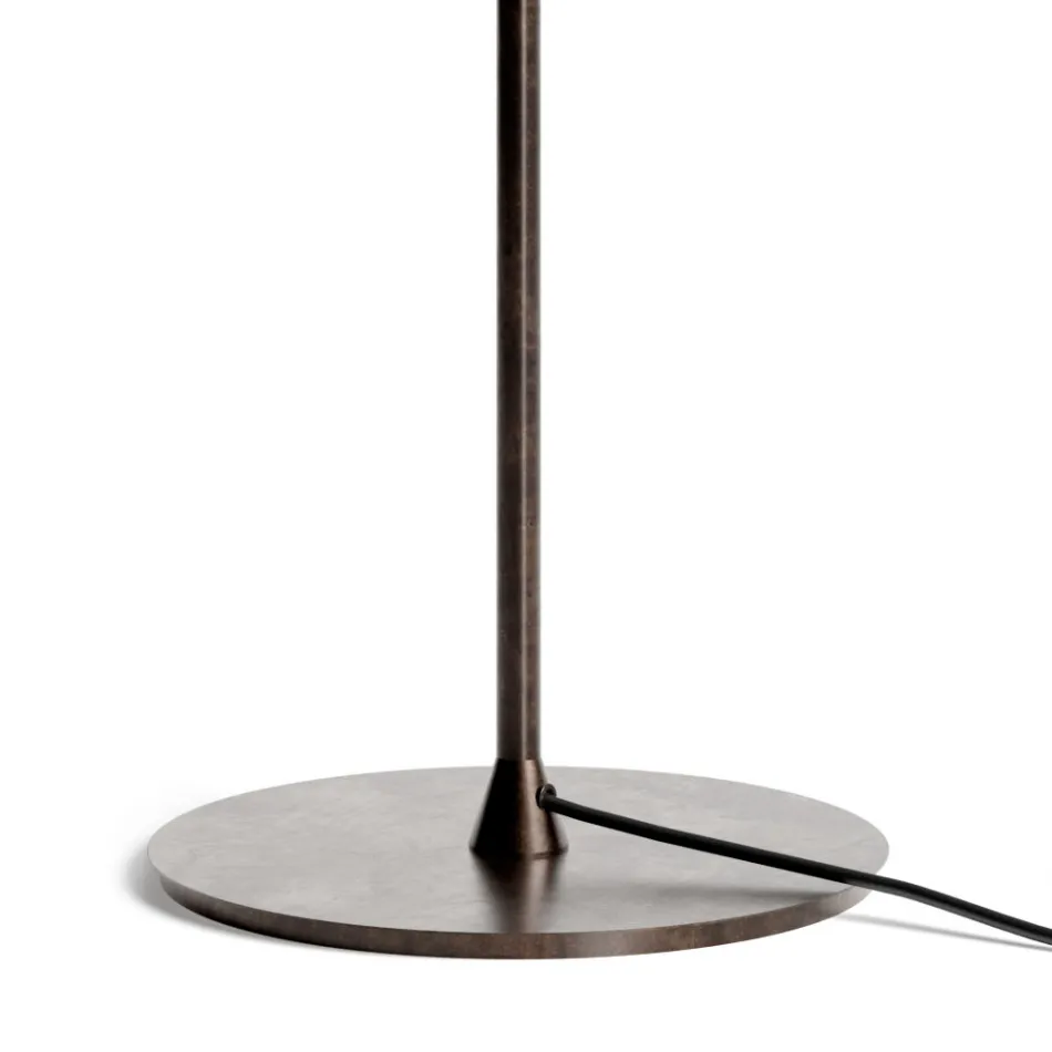 Lampada da Terra in Ottone Scuro e Vetro Stone Made in Italy - Bottega Viadurini