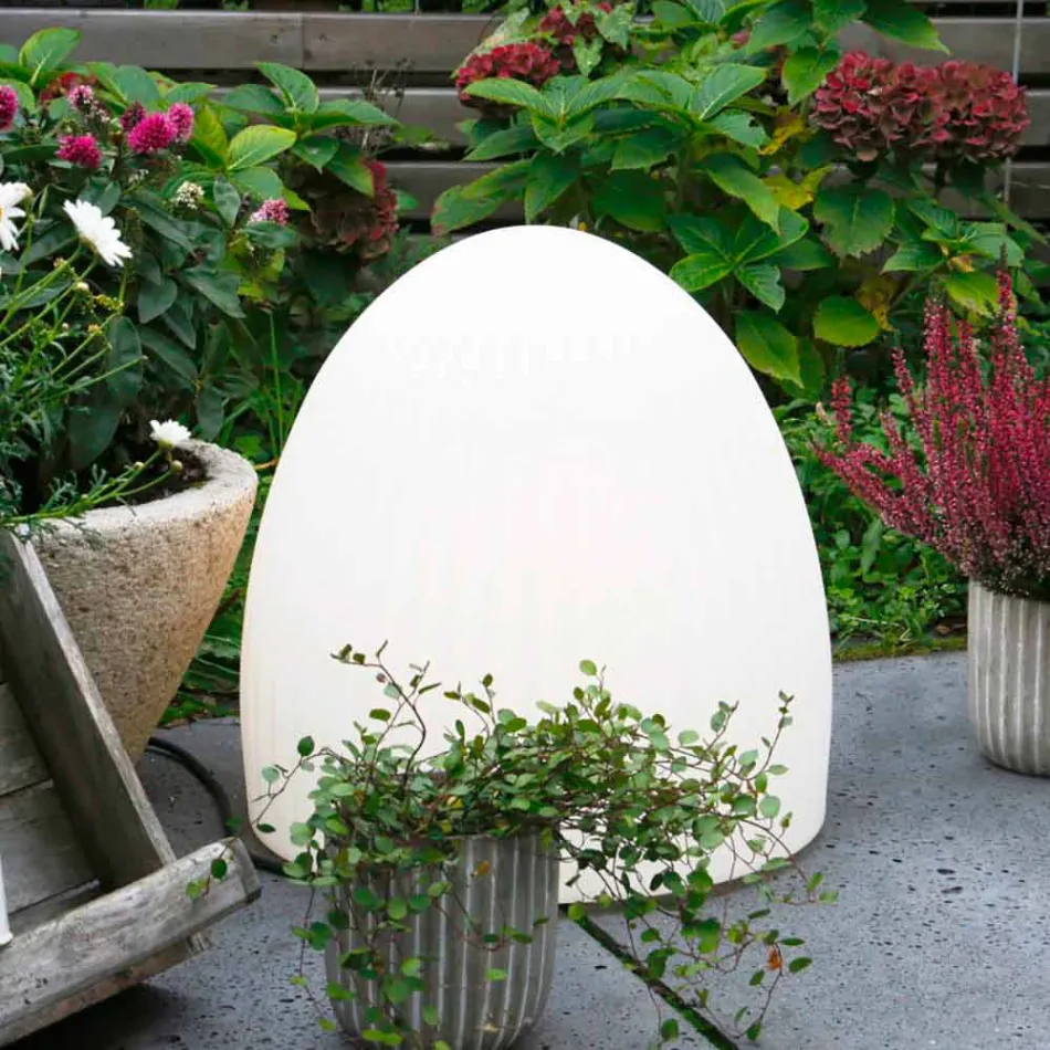 Lampada da Terra in Plastica Bianca Attacco Led, Solare o E27 Design - Massostar Viadurini