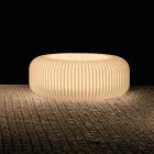 Lampada da Terra in Polietilene Alabastro per Esterni Made in Italy - Disco Viadurini