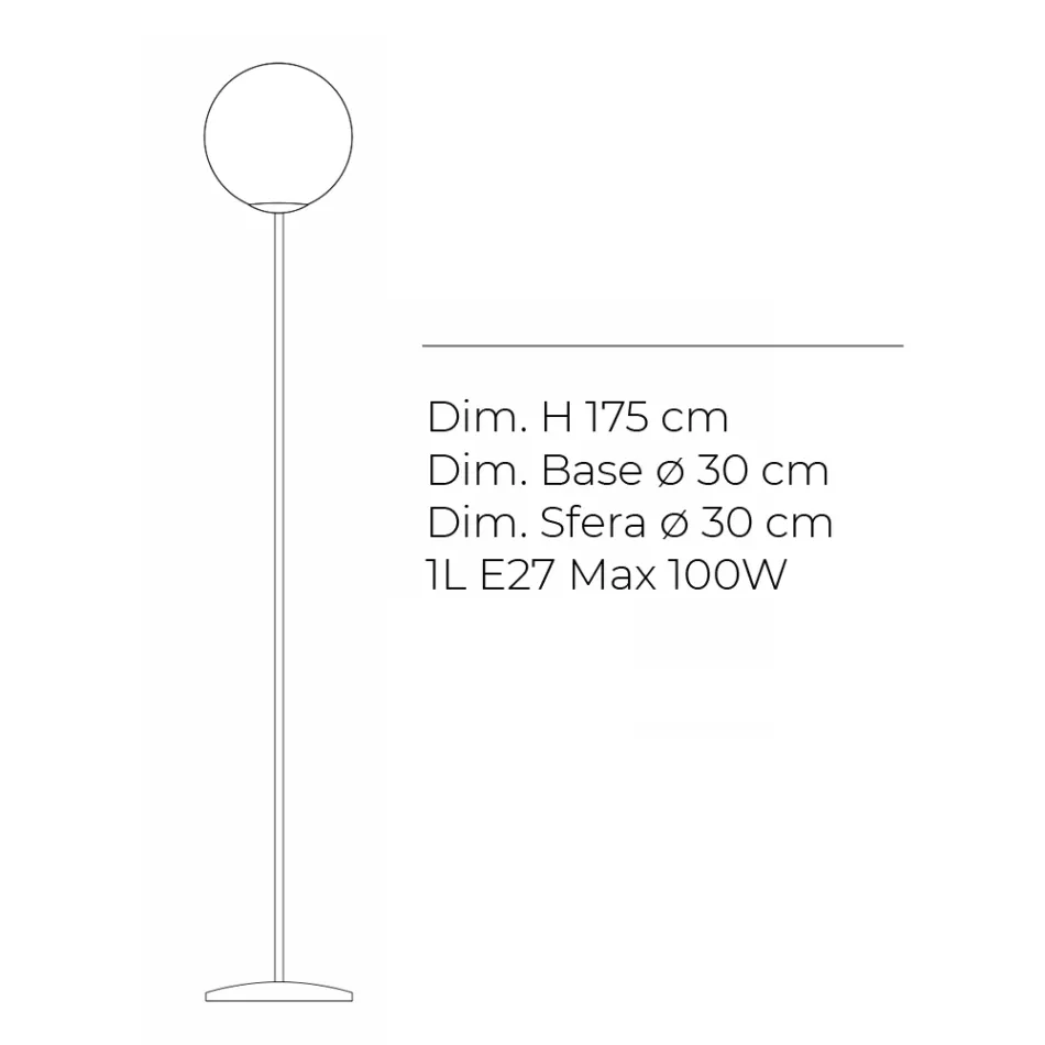 Lampada da Terra in Vetro Incamiciato Lucido o Satinato Made in Italy - Althea Viadurini