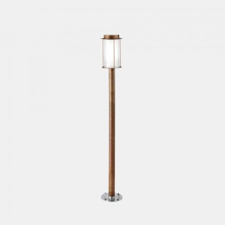 Lampada da Terra Lampione Esterno Alto in Ottone e Vetro - Loggia by Il Fanale Viadurini
