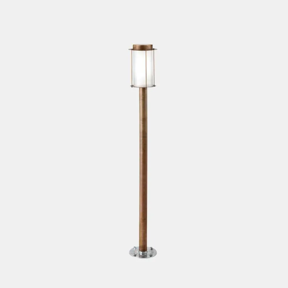 Lampada da Terra Lampione Esterno Alto in Ottone e Vetro - Loggia by Il Fanale Viadurini