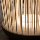 Lampada da Terra Led in Tecnopolimero Grigio e Bacchette in Pvc Bianco - Tatto Viadurini