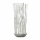 Lampada da Terra Led in Tecnopolimero Grigio e Bacchette in Pvc Bianco - Tatto Viadurini